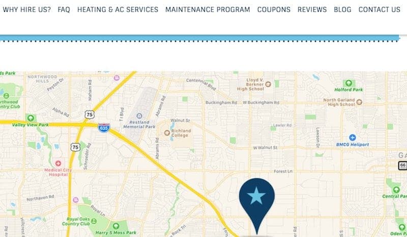 example of a google map embedded in a page