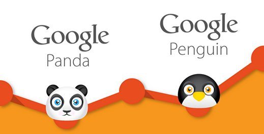 a line graph which has a google panda and google penquin on the 2nd and 4th dot, an example of google penalties for black hat seo tricks