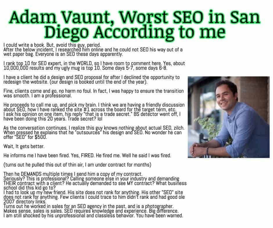 the very worst SEO in San Diego, CA