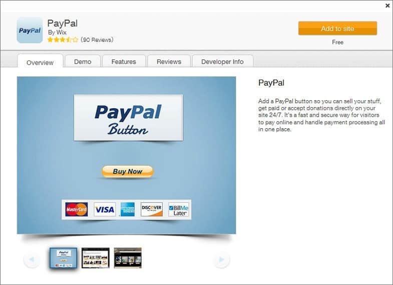 Wix store paypal option