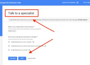 google my business support phone line