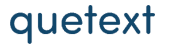 An image of the word quetext in blue color on a white background