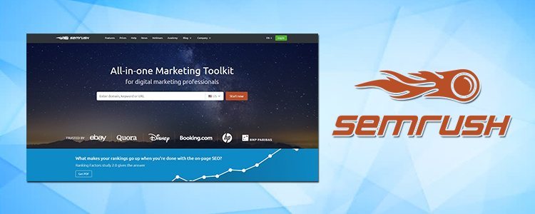 a screenshot of a signup page that says all-in-one marketing toolkit that guide for competitive analysis in marketing and also a semrush logo