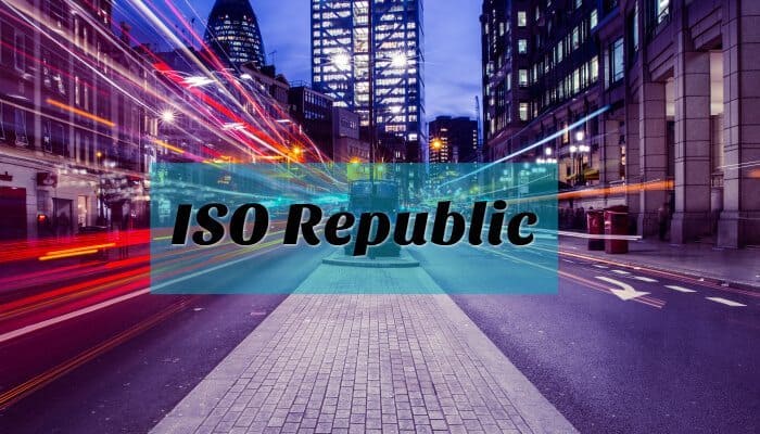 ISO Republic inside a transparent turquoise 