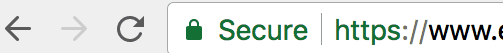 a screenshot of a padlock SSL chrome which displaying a green padlock next to the word "SECURE"