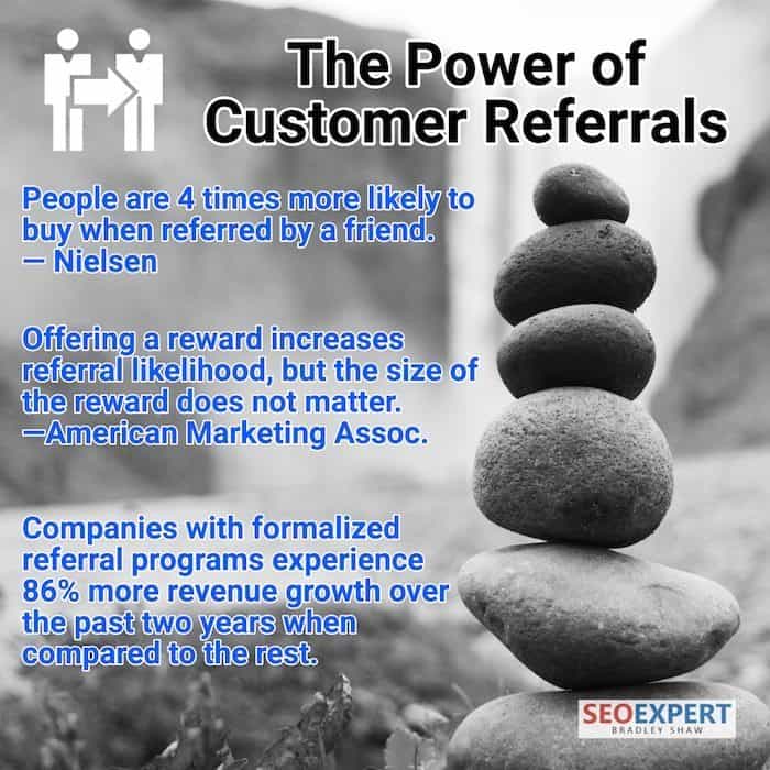 plumber marketing, the power of customer referrals represented with a stack of rocks