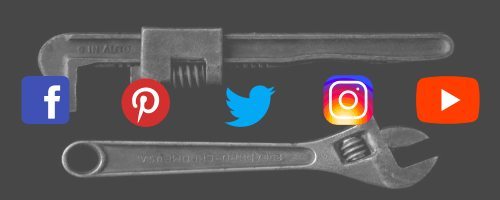 social media marketing for contractors with icons and wrenches