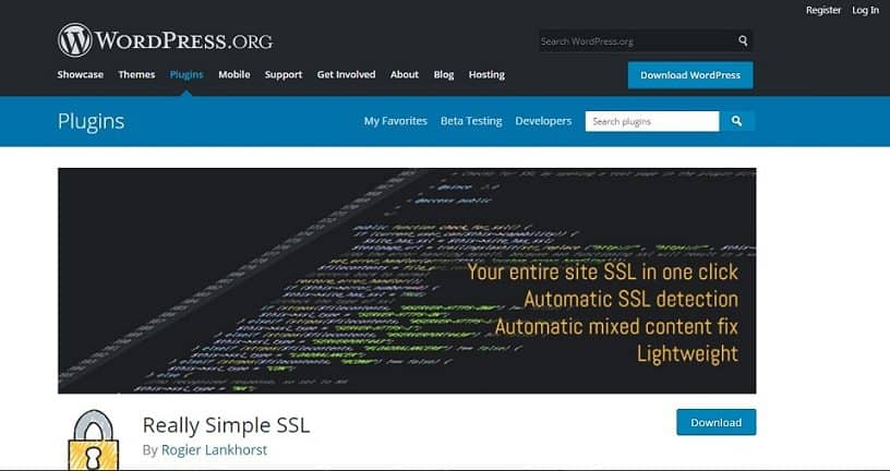 A screenshot of SSL WordPress Plugins in wordpress.org website