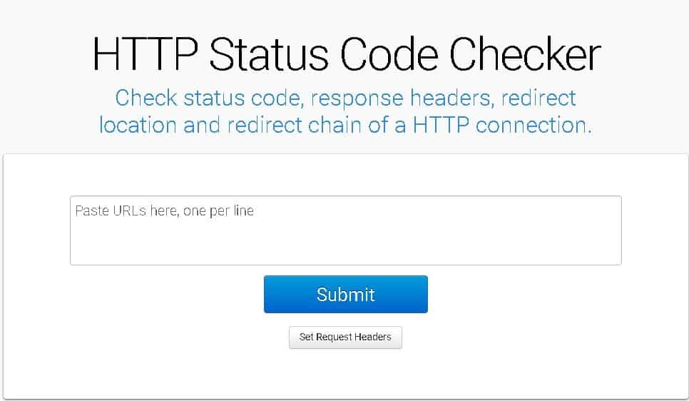 a screenshot homepage of the https status checker website
