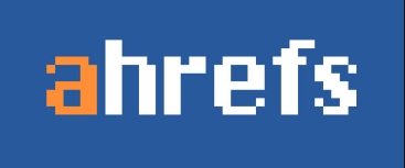 logo of ahrefs with a blue background