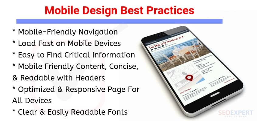 best practices for mobile friendly website design